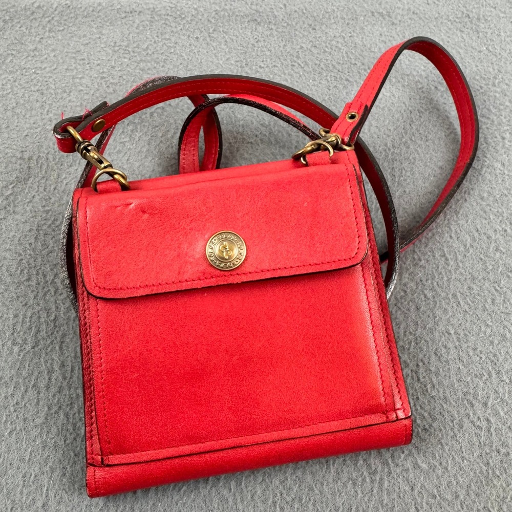 Rolfs Crossbody Wallet Bag Womens Small Red‎ Leather Vintage Tri-Fold Organizer